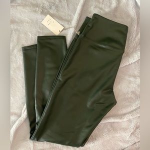 A New Day by Target - Green, Fleece-Lined Pleather Pants - Size S, Ankle Length
